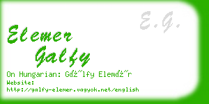 elemer galfy business card